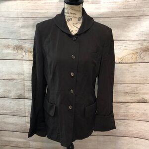 Vintage Shin Choi Coleridge Blazer Wool Size 10 Brown Cuffed